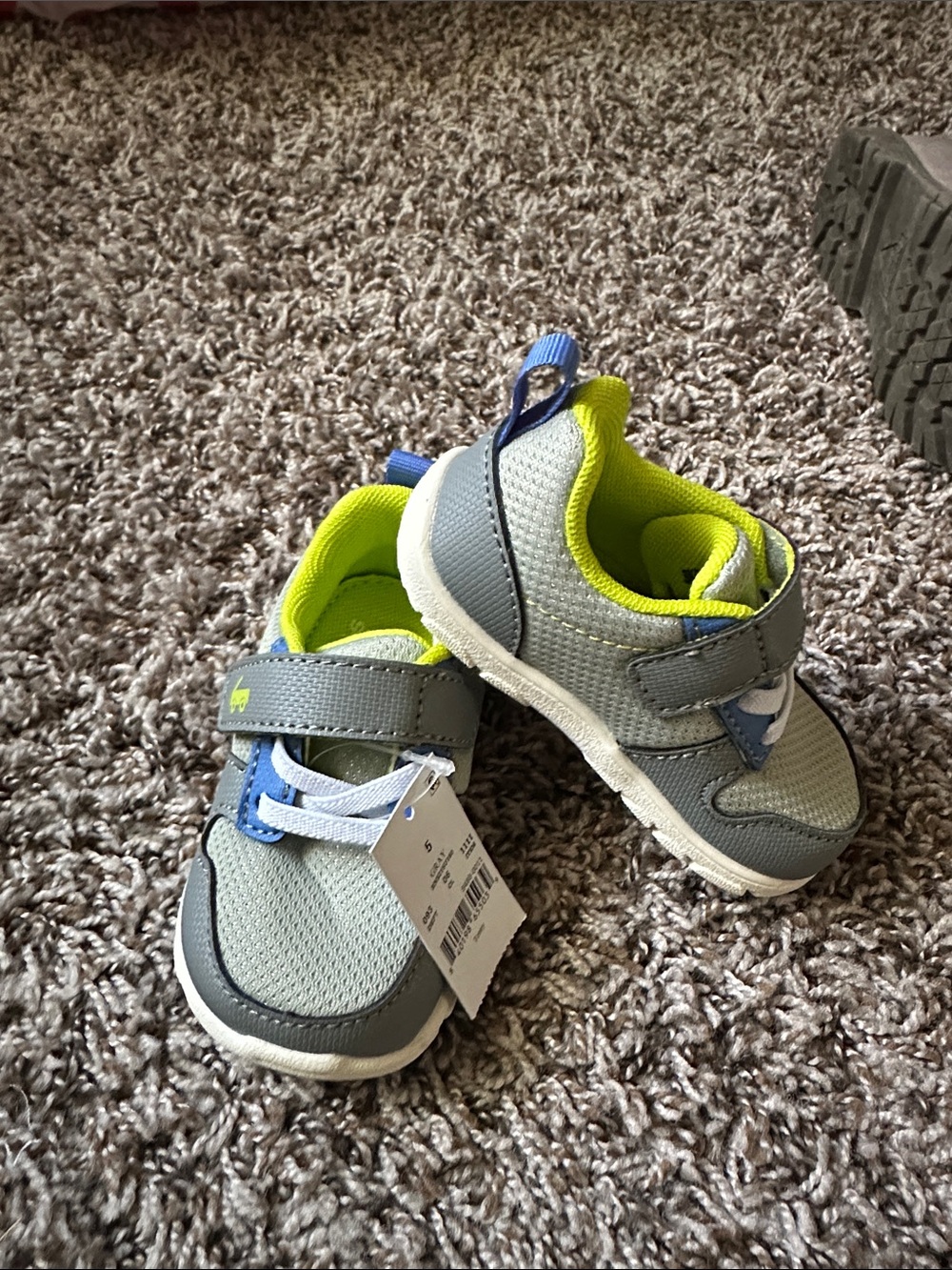 See Kai Run Gray and Lime Toddler Sneakers